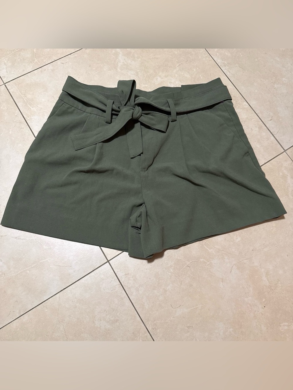 Banana republic High-Rise Olive Green Tie-Waist Women's Shorts
